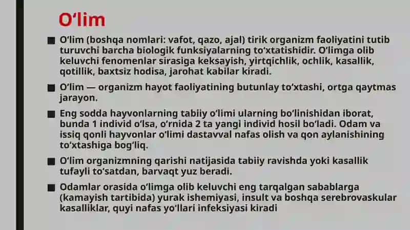 Oʻlim haqida tushunchalar 3