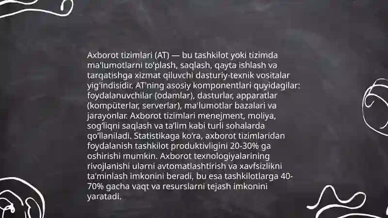 Axborot tizimlarning tushunchasi 3