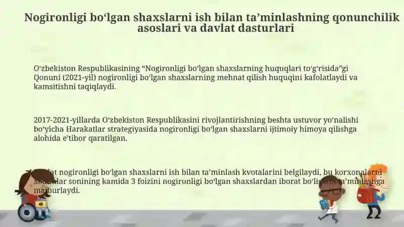 Nogironligi boʻlgan shaxslarni ish bilan taʼminlash 3