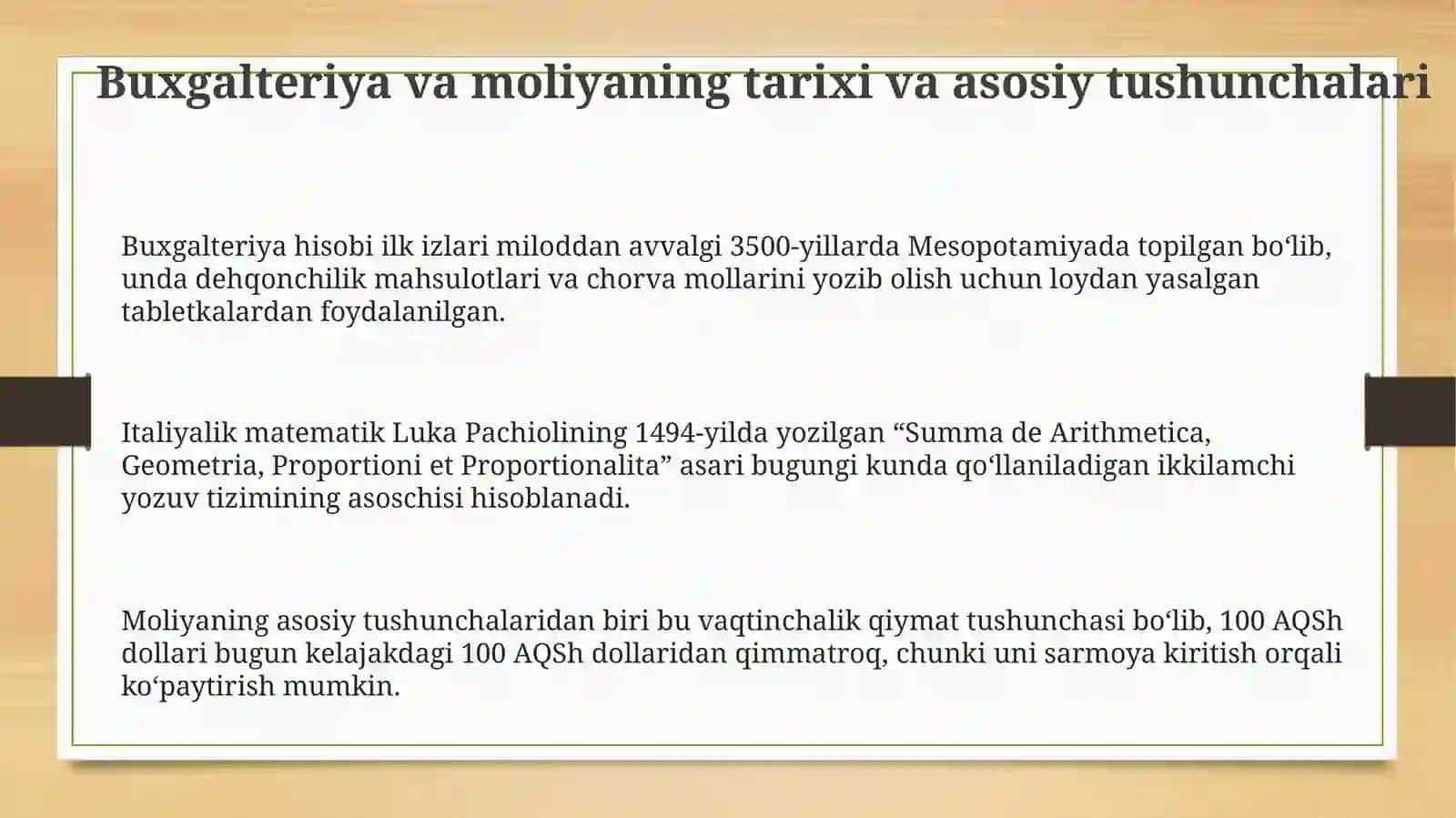 Buxgalteriya va Moliya: Tarix va Asosiy Tushunchalar 3