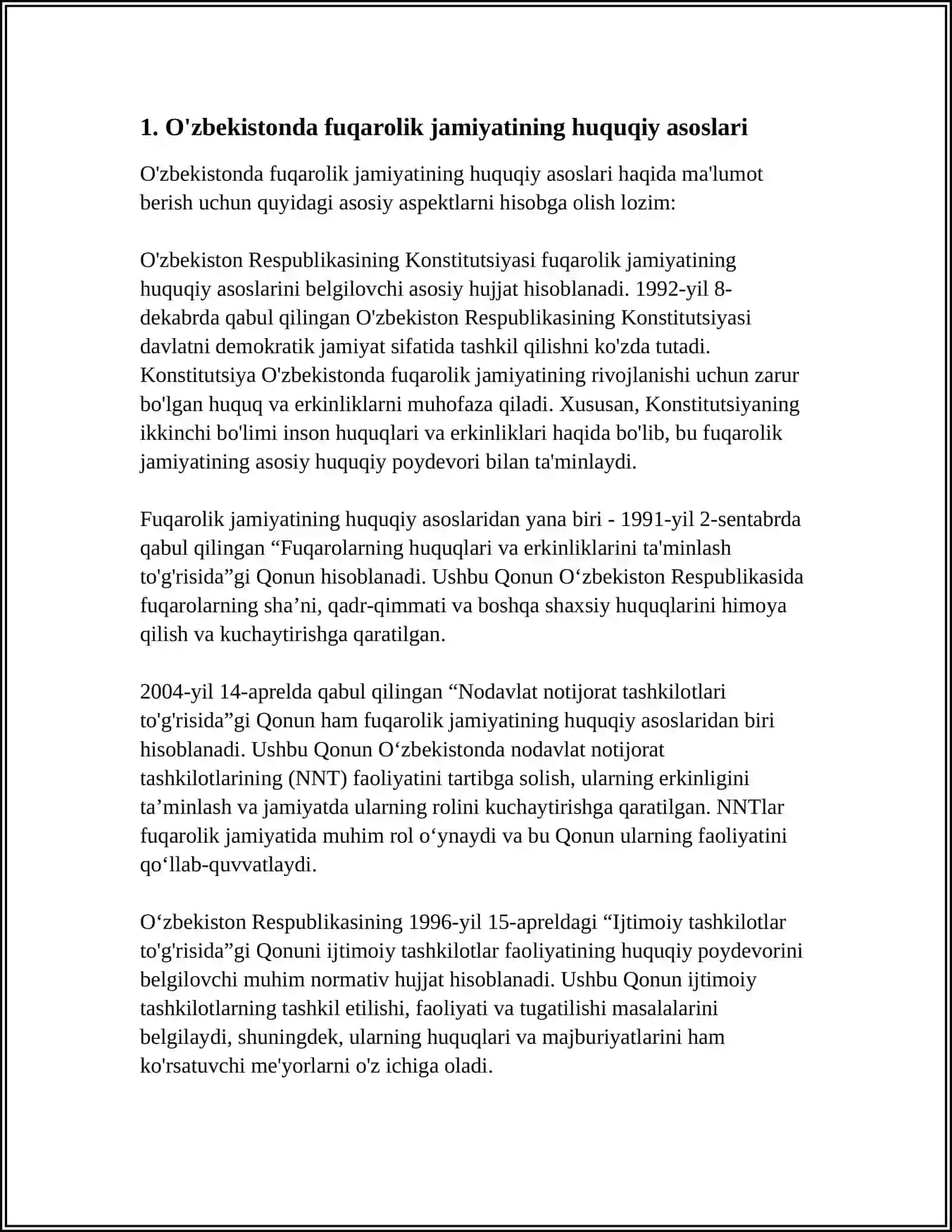 O'zbekistonda fuqarolik jamiyatining huquqiy asoslari 3