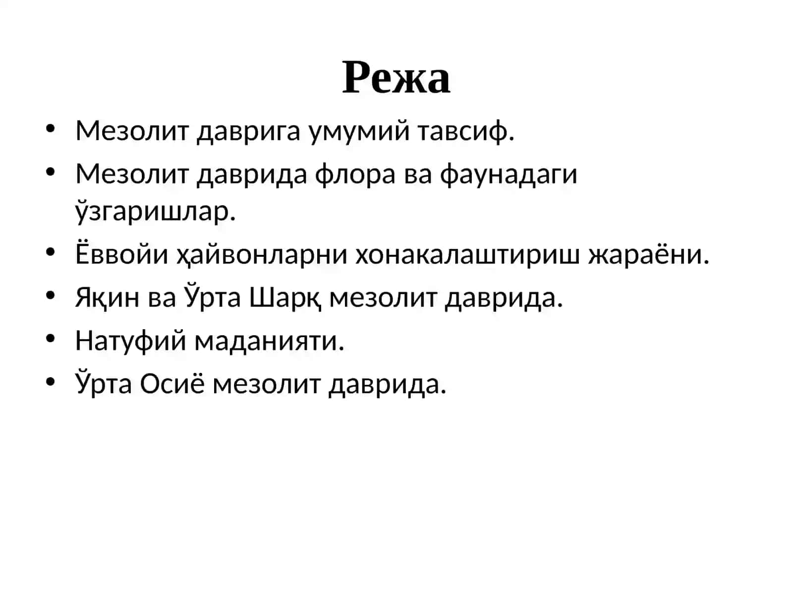 Мезолит даври умумий тавсифи 3