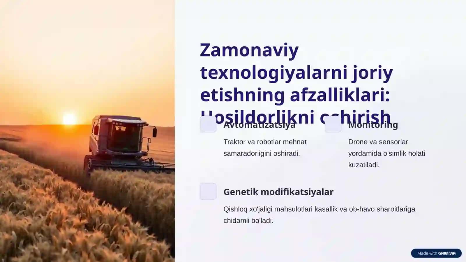 Qishloq xo'jaligi va qayta ishlash sohalarida innovatsion texnologiyalarni qo'llashning samarasi 3