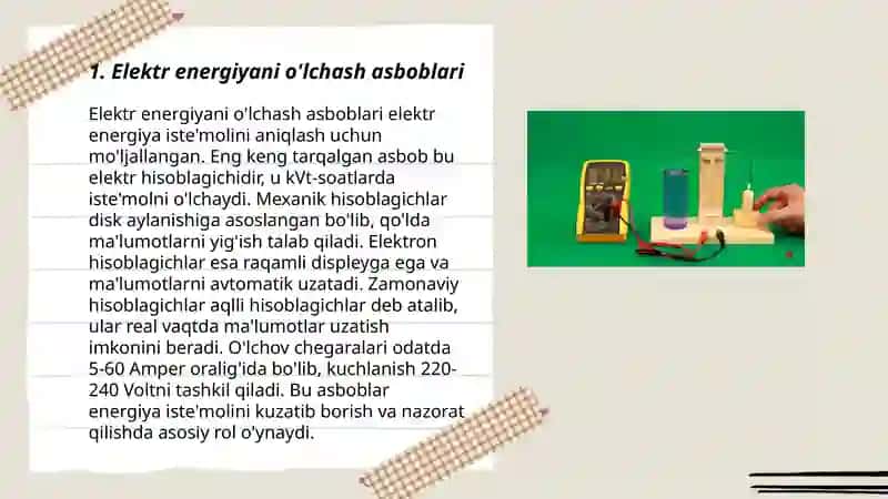 Elektr energiyani o'lchash asboblari 3