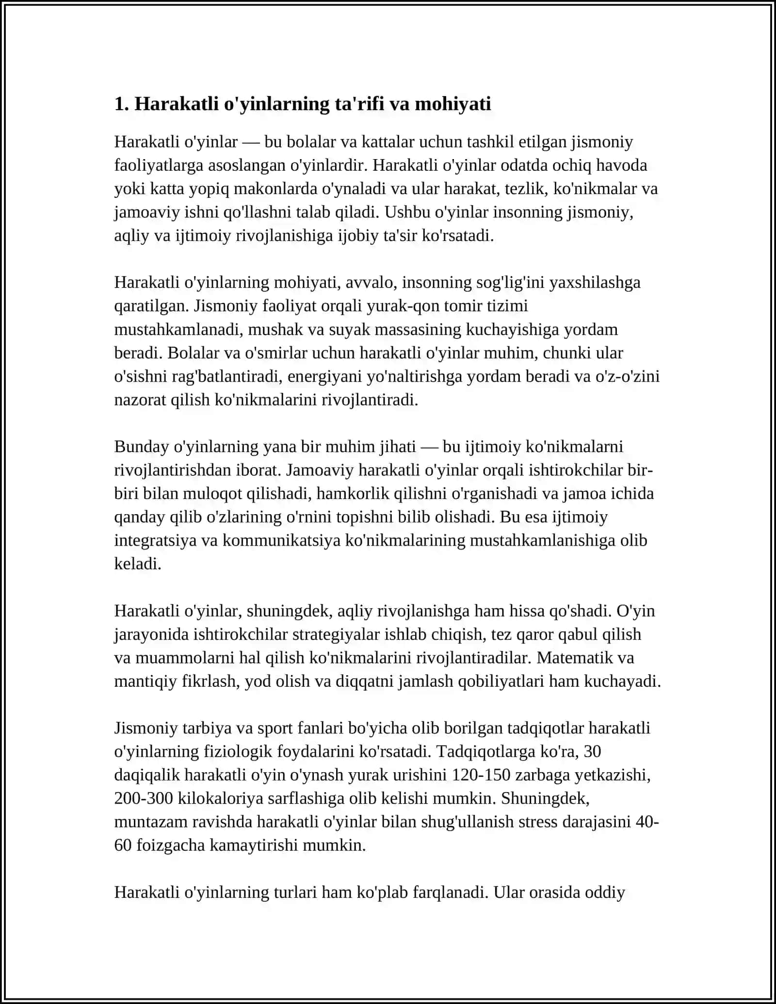 HARAKATNI ÒYINLARDA DARSNI BORISHI 3