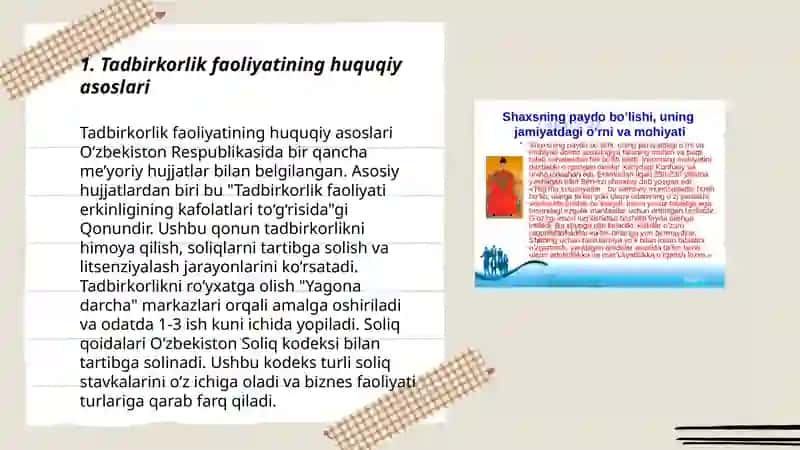 Tadbirkorlik faoliyati bilan shug'ullanadigan jismoniy shaxslarni soliqqa tortishning xususiyatlari 3