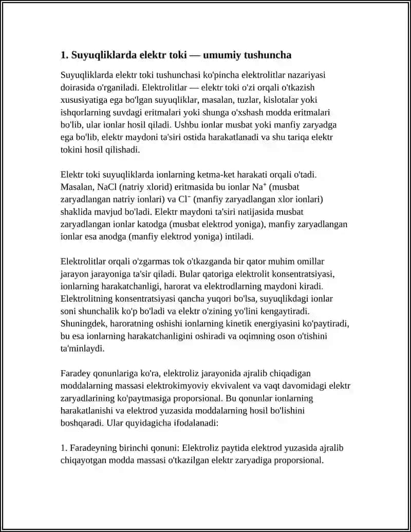 SUYUQLIKLARDA ELEKTR TOKI 3