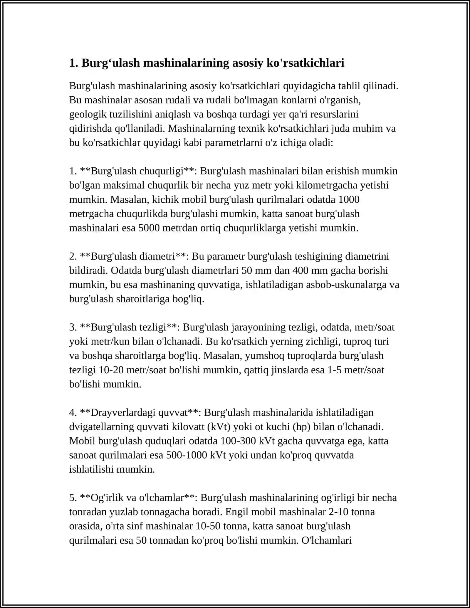 BURGʻULASH MASHINALARINING ASOSIY KO'RSATISHLARINI HISOBLASH 3