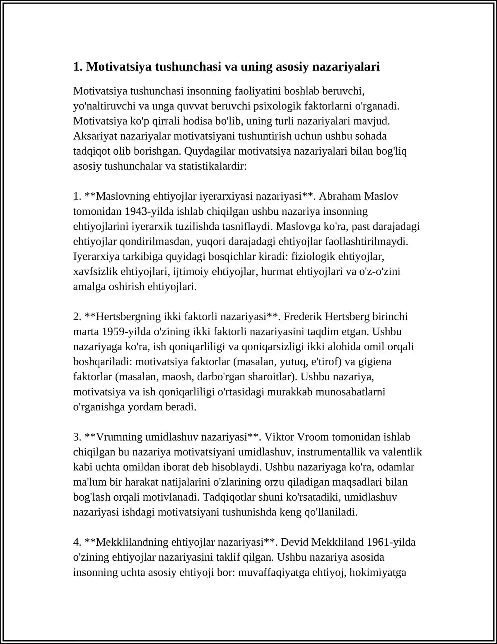 MATIV VA MATIVATSIYA HAQIDA OLIMLARNING FIKRI 3