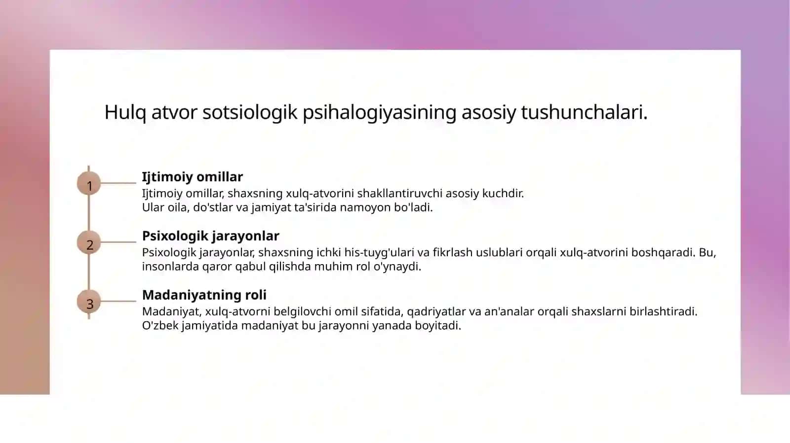 Xulq atvor psihalogiyasi 3