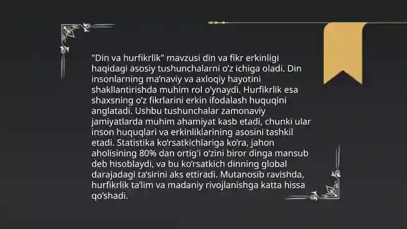 Din va hurfikrlik 3
