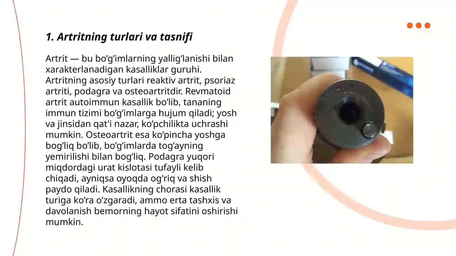 Slayd: Artrit, Artoz va Poliartritlar 3