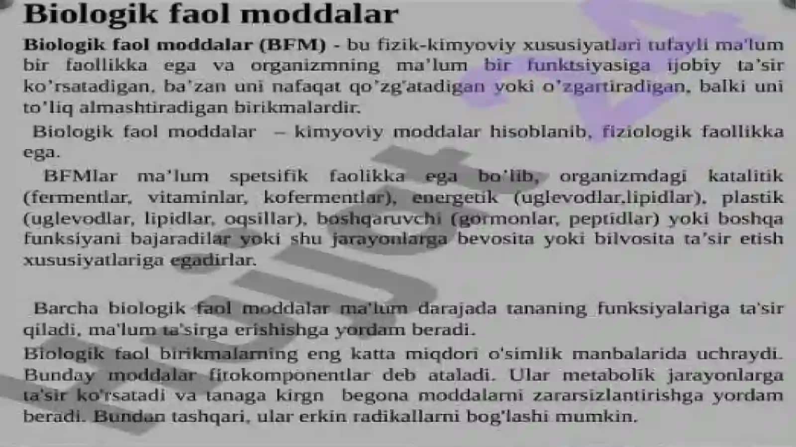 Biologik faol vadorlari vormodlari biotexnologiyasi 3
