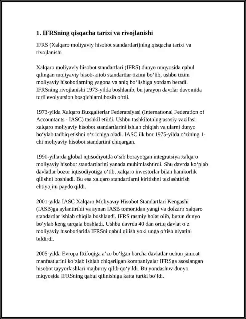 MOLIYAVIY HISOBOTLARNING XALQARO STANDARTLARI (IFRS) VA ULARNING AHAMIYATI 3
