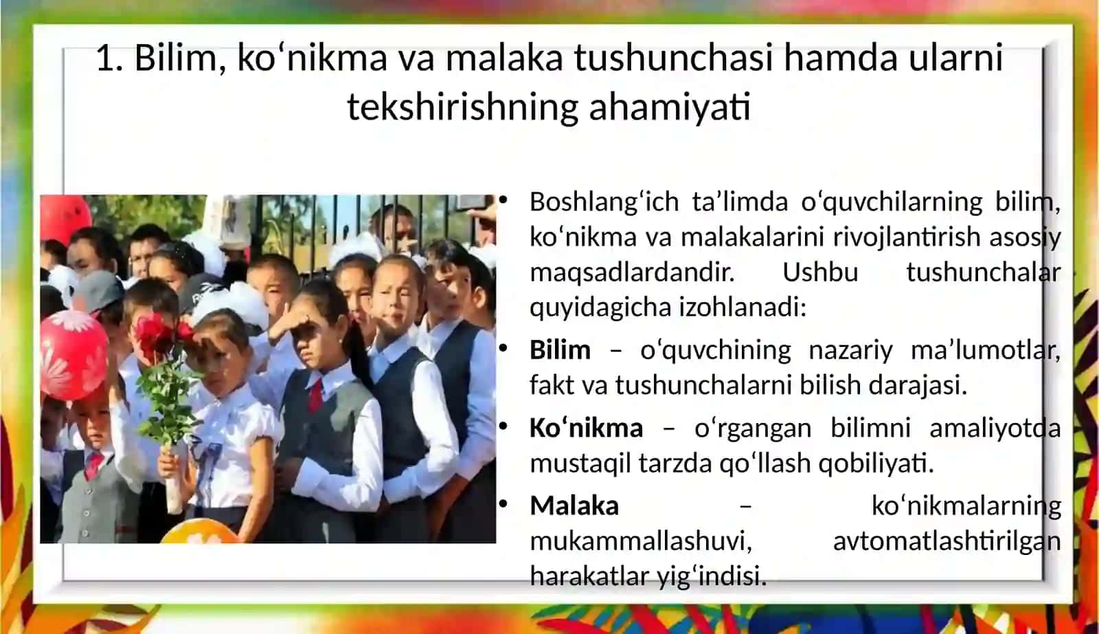 BOSHLANG‘ICH TA’LIM YO‘NALISHIS.BT.22-25GURUHI TALABASI MUXAMMADJONOVA NOZIMA KOMILJON QIZINING TAYYORLAGAN TAQDIMOTI 3