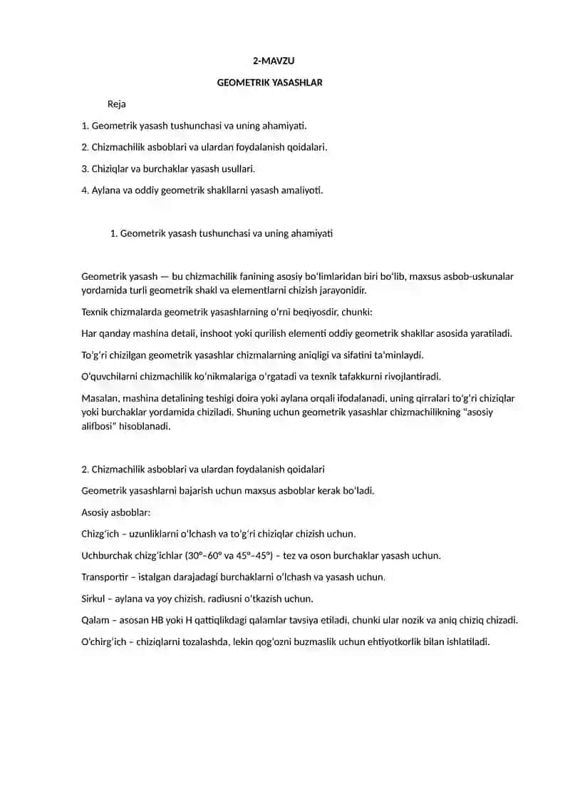 Texnik chizmalarni grafik bajarish qoidalari 3
