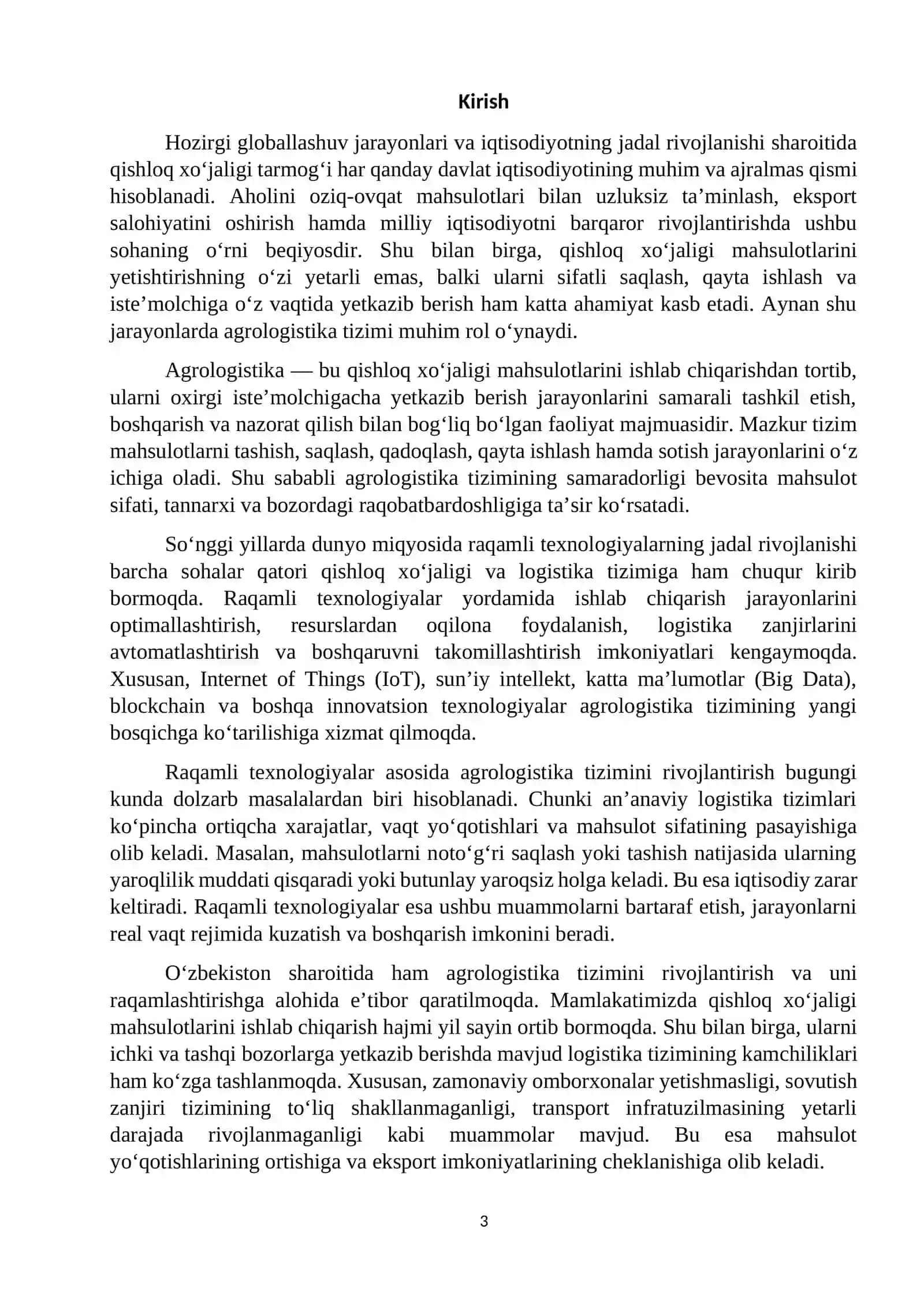 AGROLOGISTIKA TIZIMINI RAQAMLASHTIRISH HOLATI 3