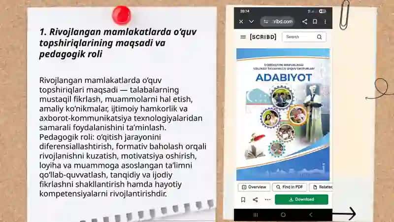 Rivojlangan mamlakatlarda o‘quv topshiriqlariga beriladigan e'tibor va uning turlari 3