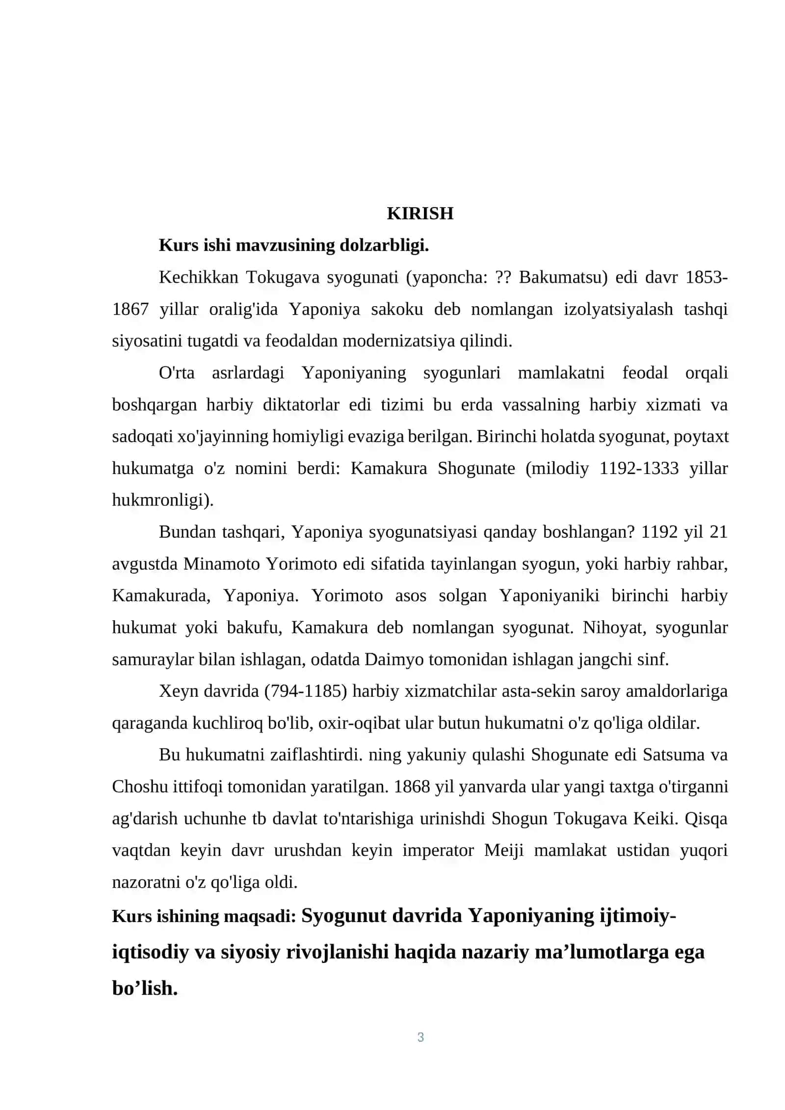 Syogunut davrida Yaponiyaning ijtimoiy-iqtisodiy va siyosiy rivojlanishi 3