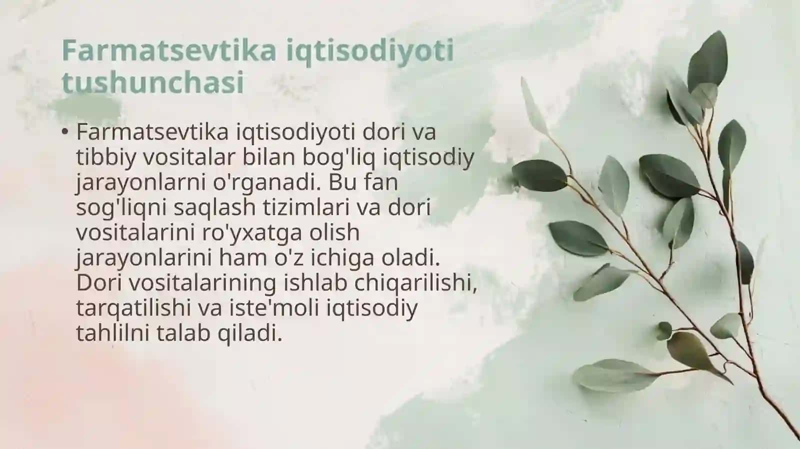 Farmatsevtika iqtisodiyoti asoslari. Dorixona tashkilotlari faoliyatining iqtisodiy muhiti 3