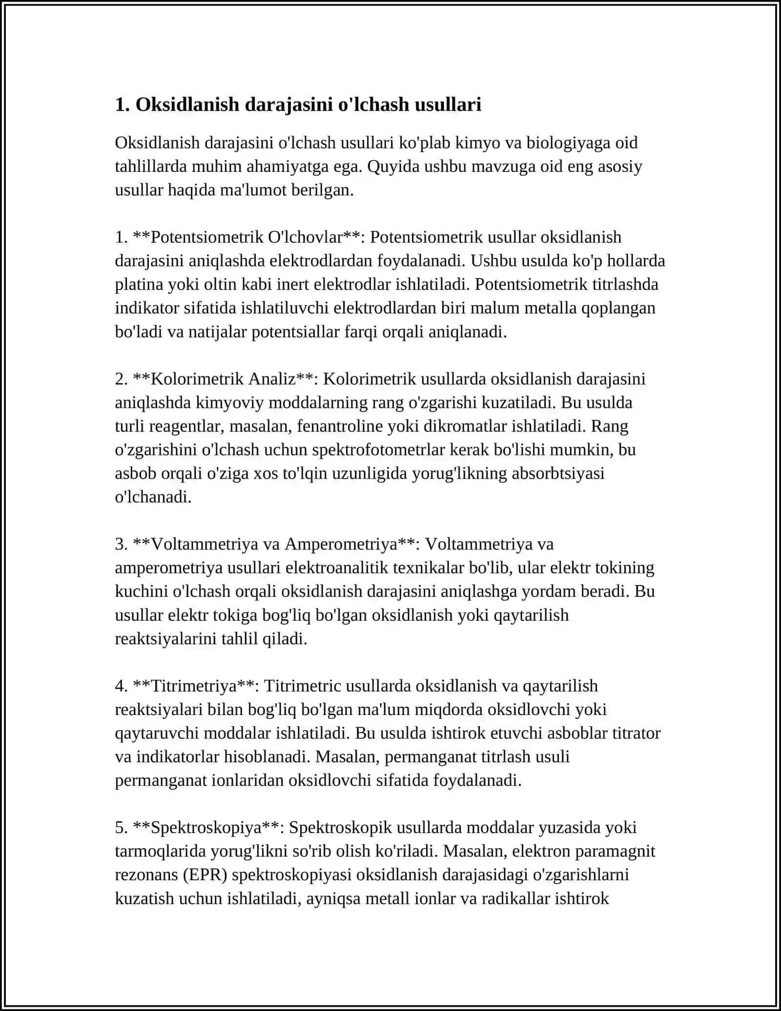 MUVOZANAT SHAROITIDA OKSIDLANISH DARAJASI.UNGA TEXNOLOGIK OMILLARNING TASIRI 3