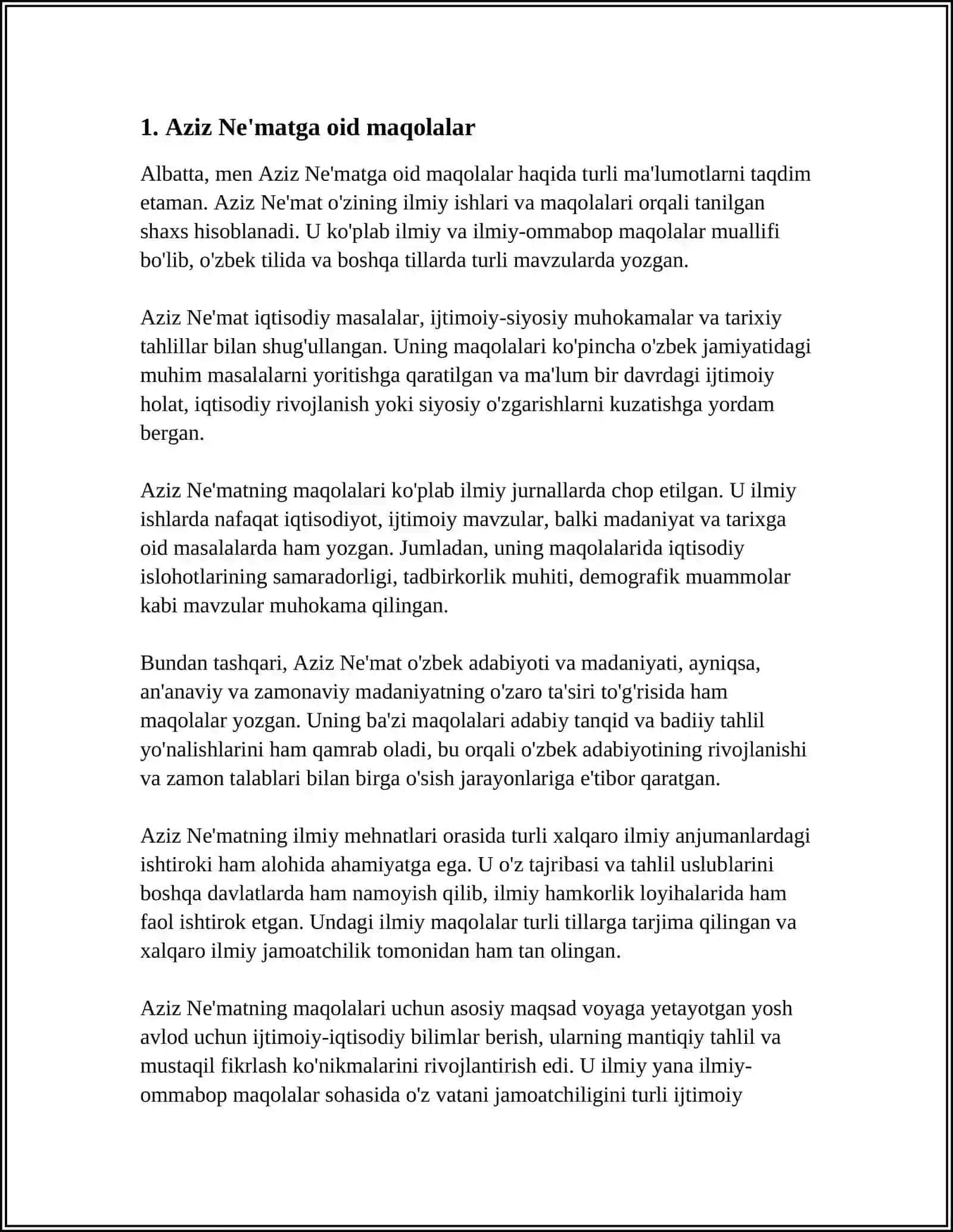 Aziz Ne'matga oid maqolalar 3