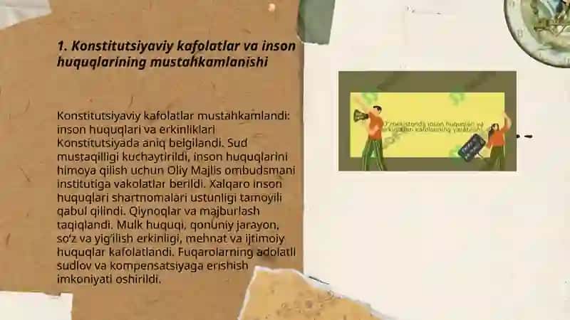 Yangi Oʻzbekistonda inson haq-huquqlari va erkinliklari kafolatining yaratilishi 3