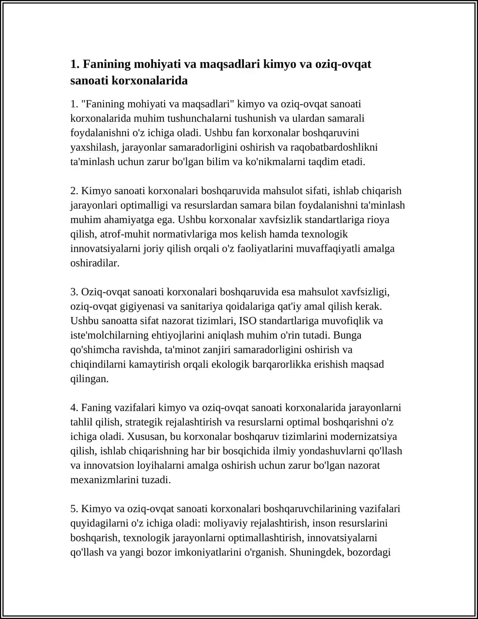 KIMYO VA OZIQ OVQAT SANOATI KORXONALARI MENJMENTI 3