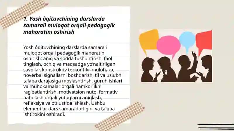 Yosh ôqituvchining pedagogik mahoratini takomillashtirishda muloqotning ahamiyati 3