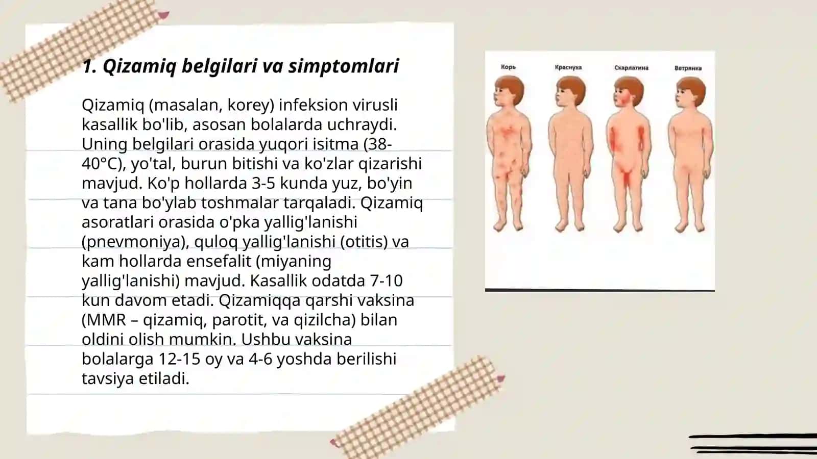 Bolalar infeksiyasi Qizamiq qizilcha suv chechak skarlatina 3