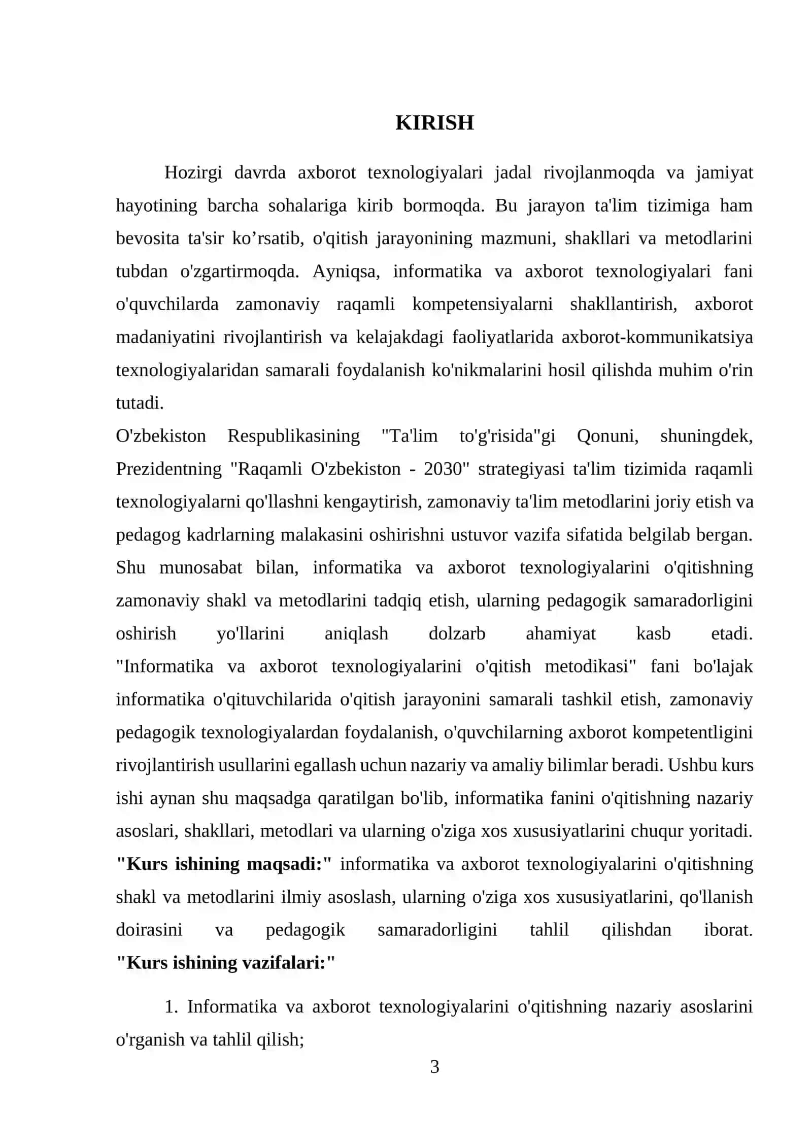 Informatika va axborot texnologiyalarini o'qitishning shakl va metodlari 3