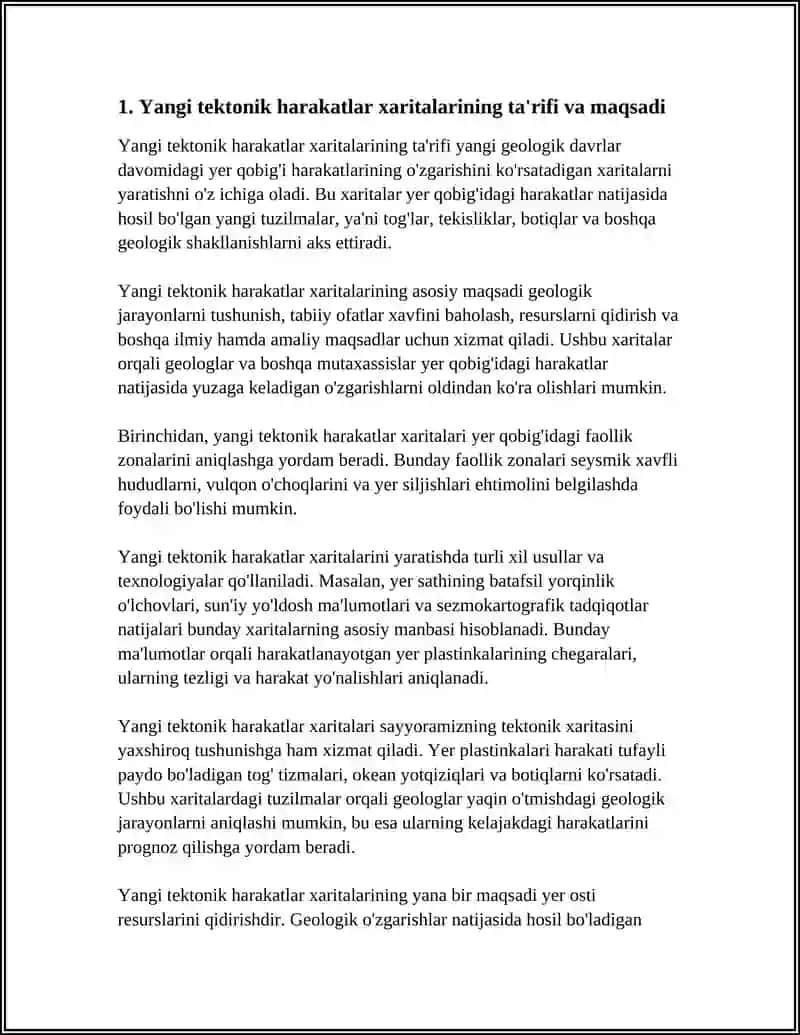 YANGI TEKTONIK HARAKATLAR XARITALARI BILAN ISHLASH 3