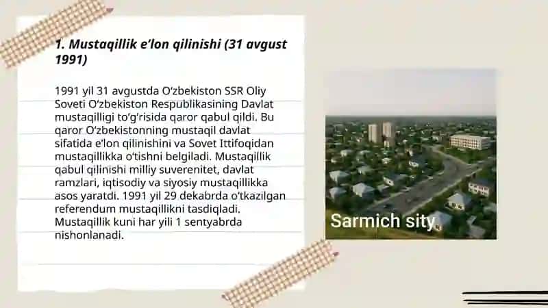Mustaqil O'zbekiston Respublikasining Tashkil Topishi 3