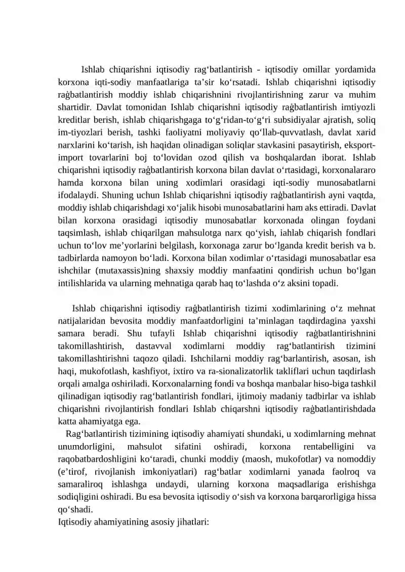 Rag'batlantirish tizimining iqtisodiy ahamiyati 3