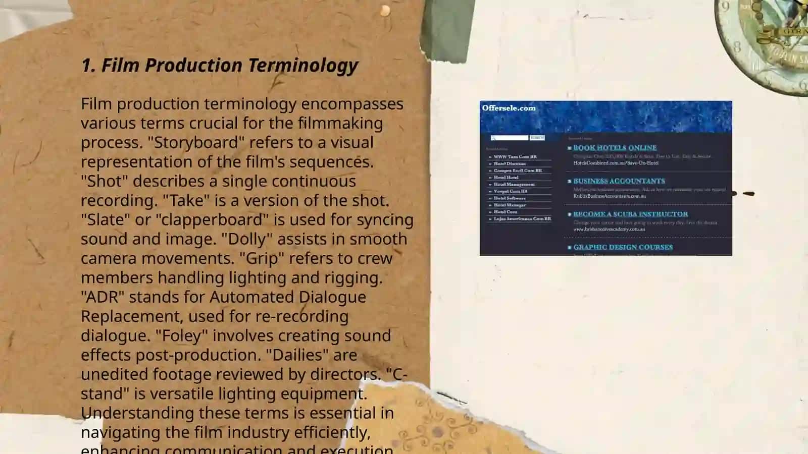 Film Production Terminology 3