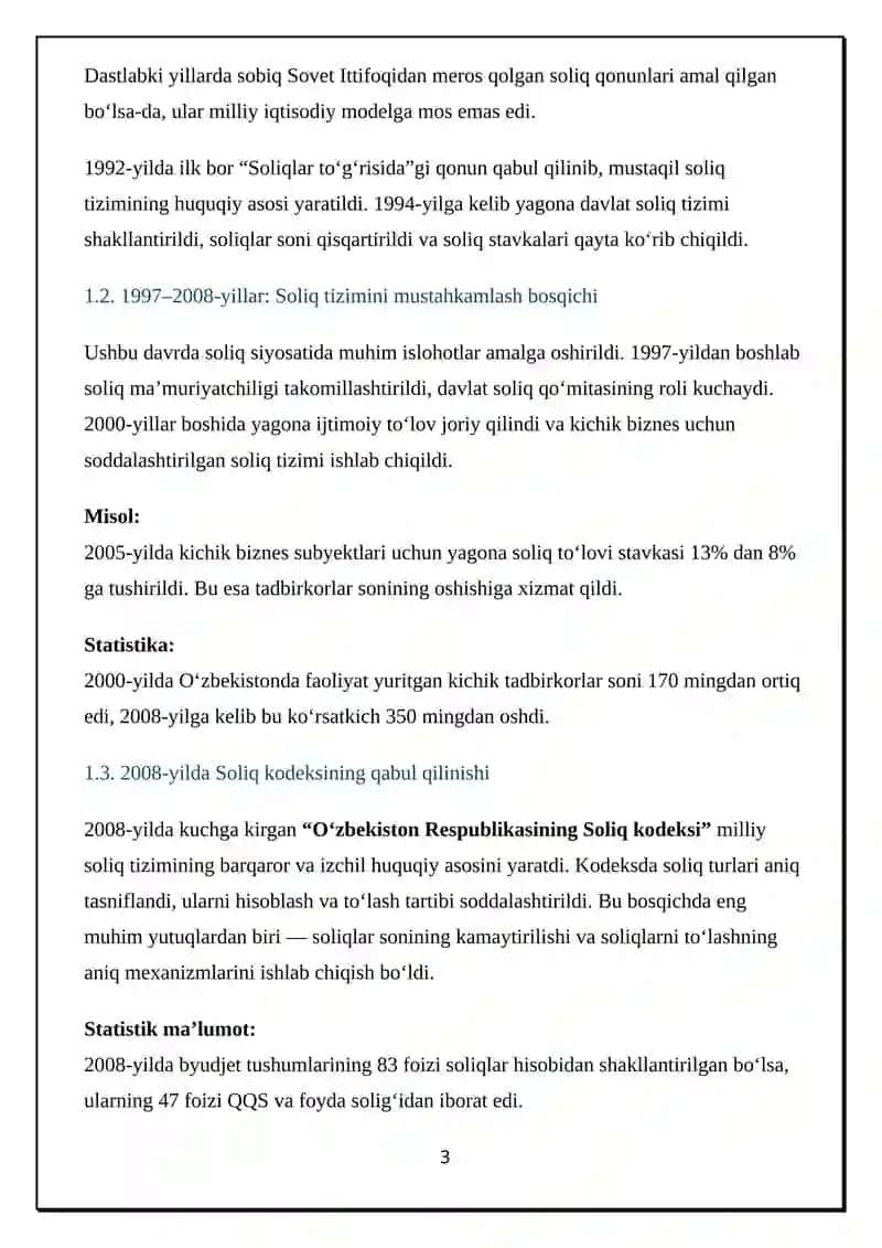 Soliq tizimi shakllanishi va rivojlanishi 3