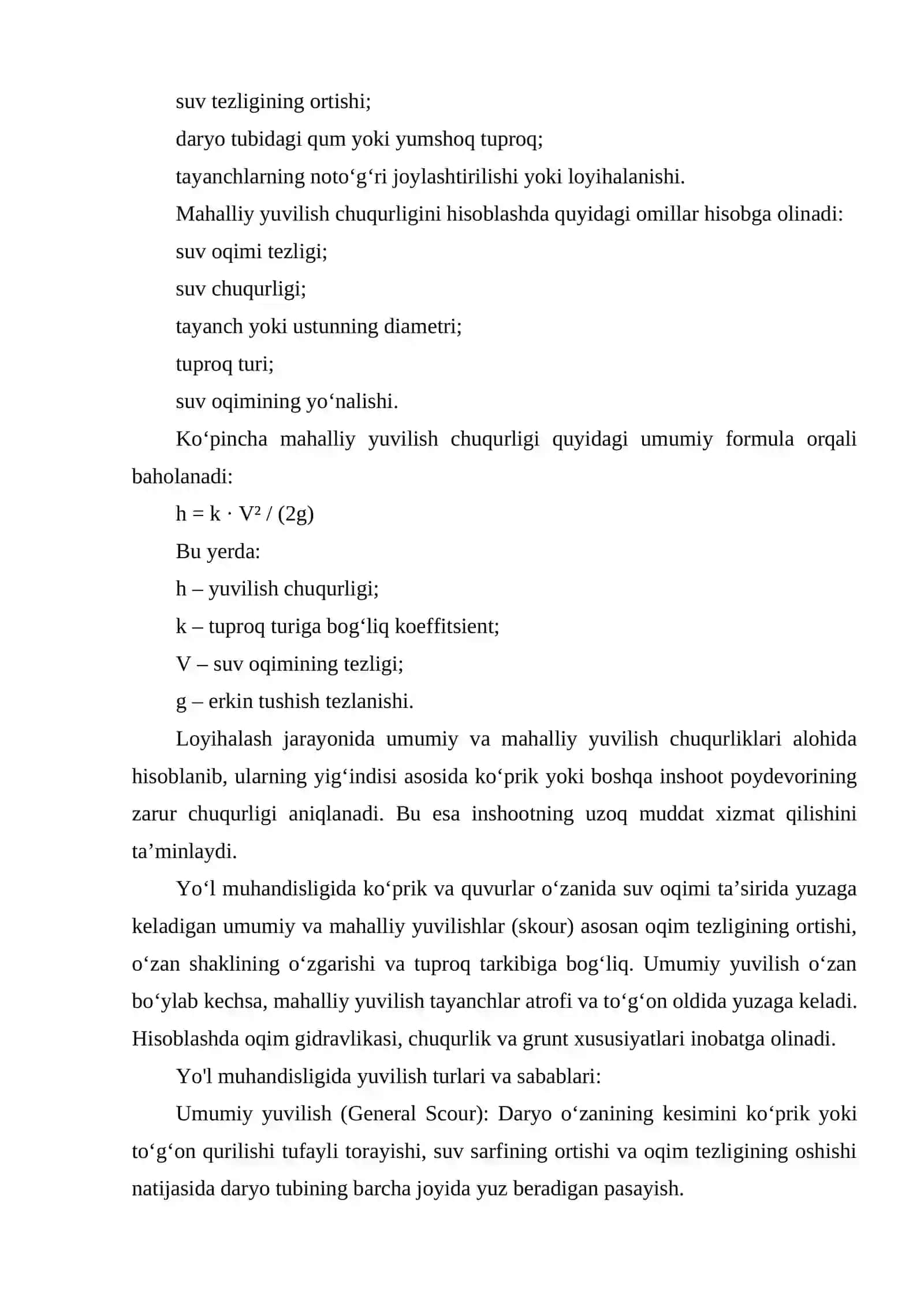 UMUMIY VA MAXALLIY YUVILISHLAR SABABLARI VA ULARNI CHUQURLIGINI HISOBLASH 3