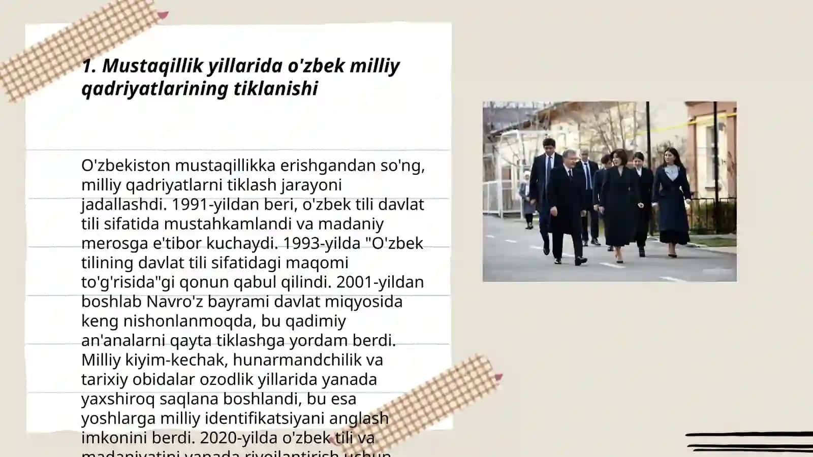 Mustaqillik yillarida Oʻzbekistonning ma'naviy va madaniy taraqqiyoti 3