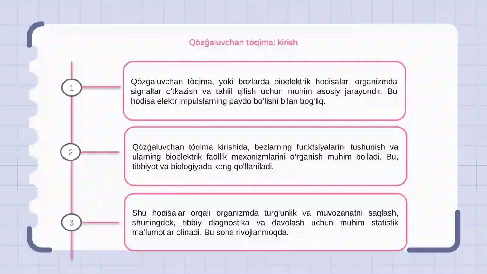 Qòzģaluvchan tòqima( bezlarda) bioelektrik hodisalar 3