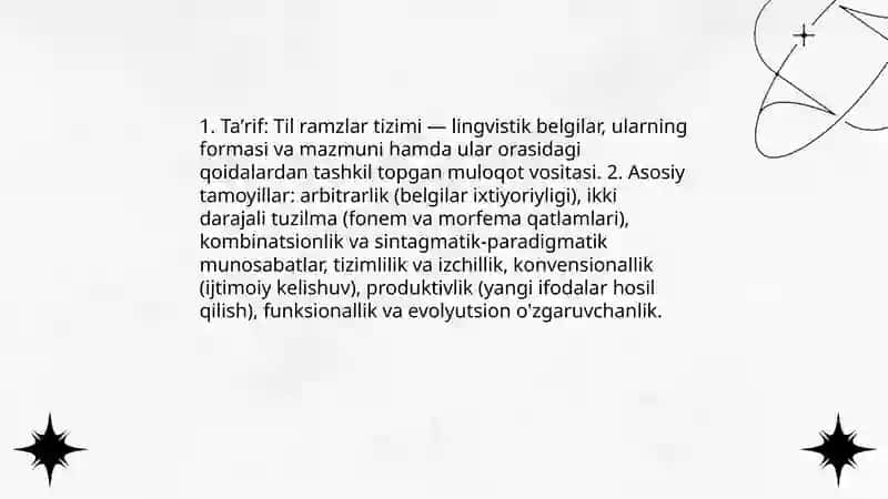 Til ramzlar tizimi. Ramzlar 3
