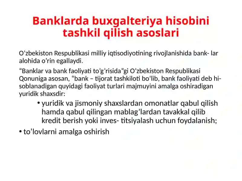 Banklarda buxgalteriya hisobi 3