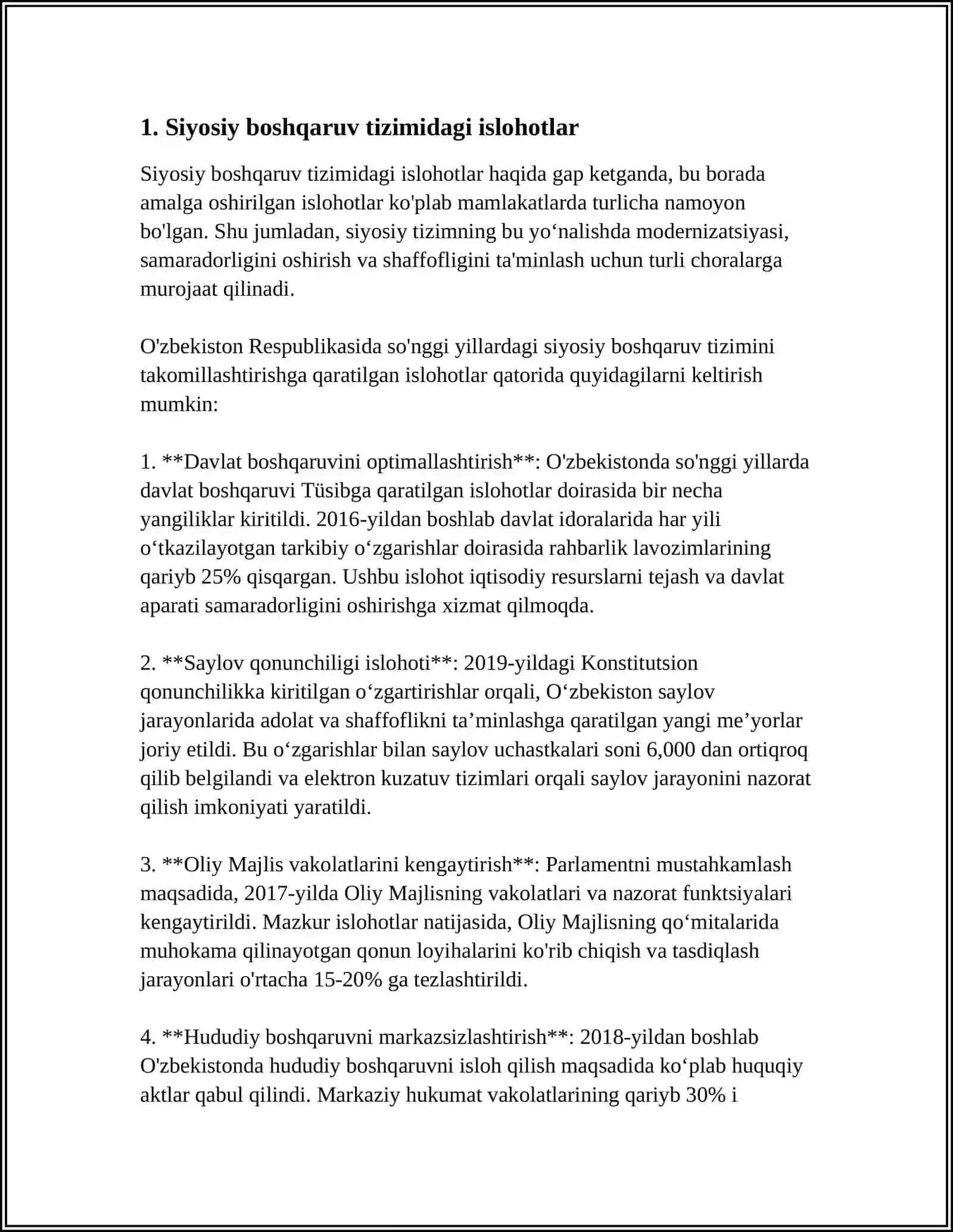 MUSTAQILLIK YILLARI DAVRIDA BOSHQARUVI TIZIMIDA AMALGA OSHIRILGAN ISLOHATLAR 3