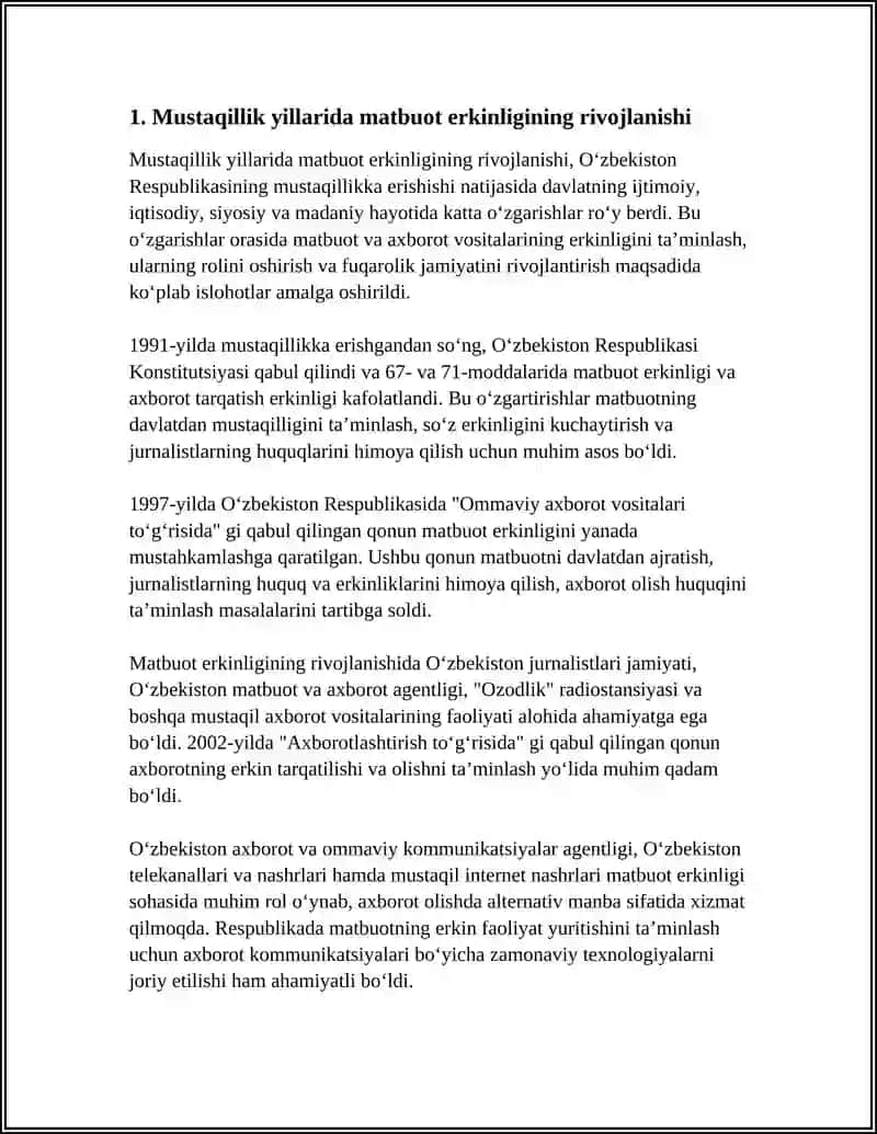 MUSTAQILLIK YILLARIDA MA'TBUOTNING ÓZGARISHI 3