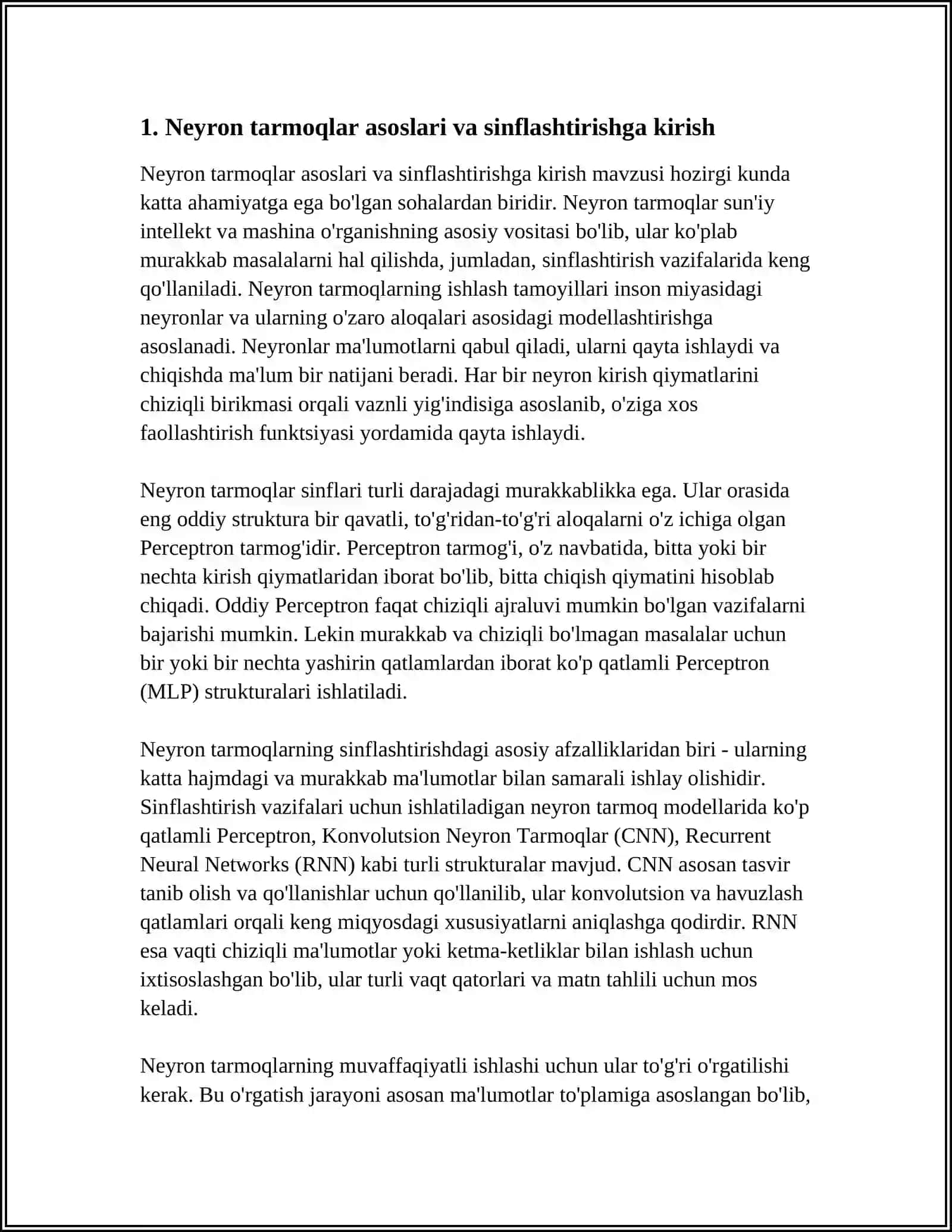 NEYRON TARMOQLAR YORDAMIDA SINFLASHTIRISH 3