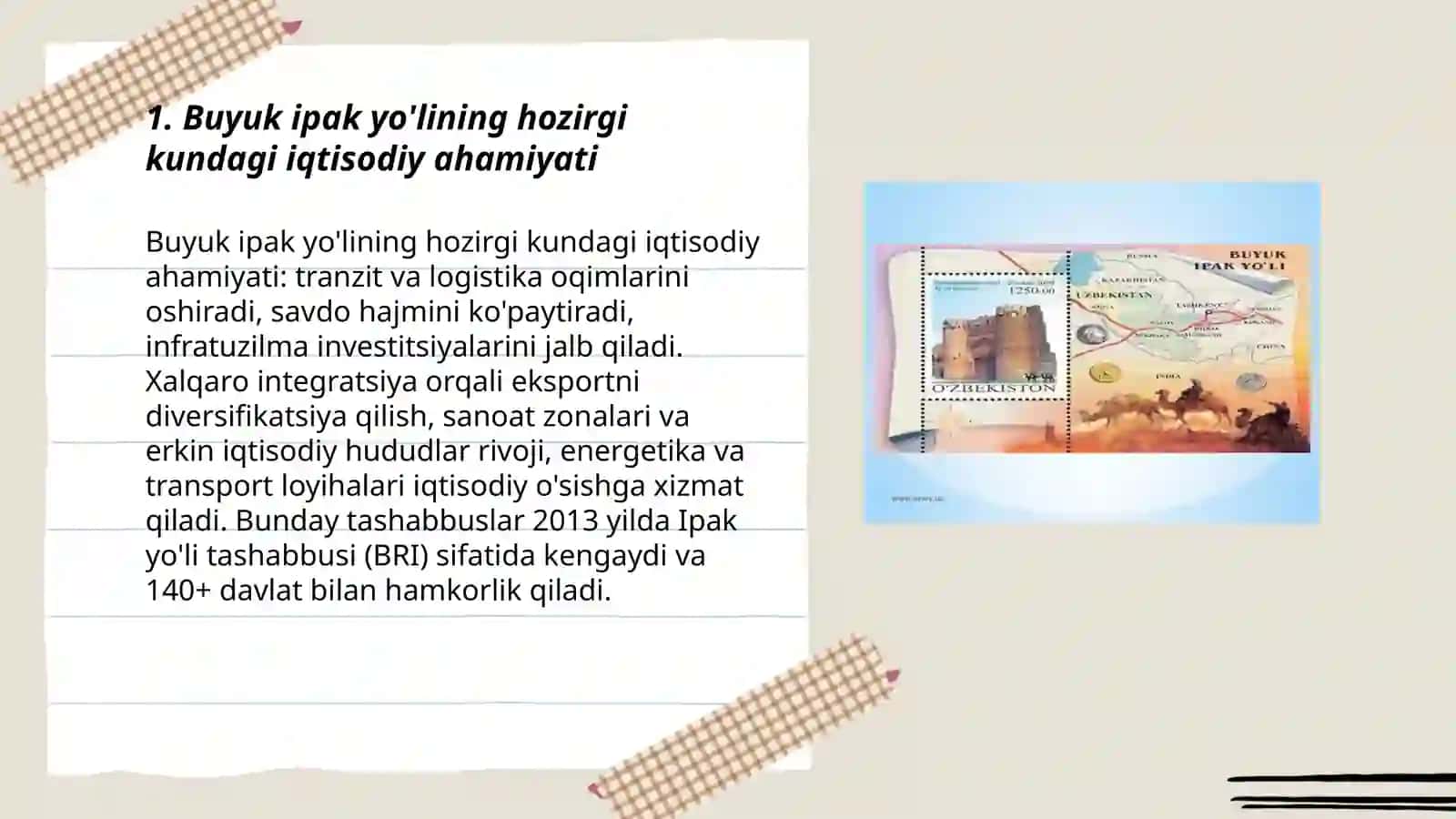 Buyuk ipak yo'lining hozirgi kundagi ahamiyati 3