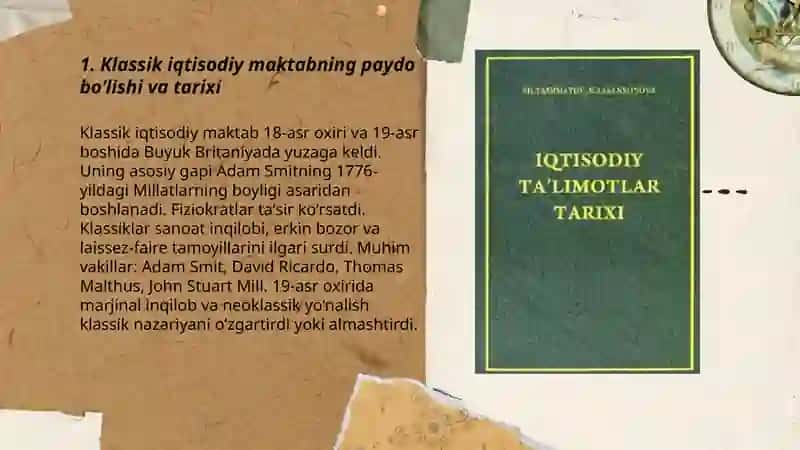 Klassik iqtisodiy maktab ta'limoti 3