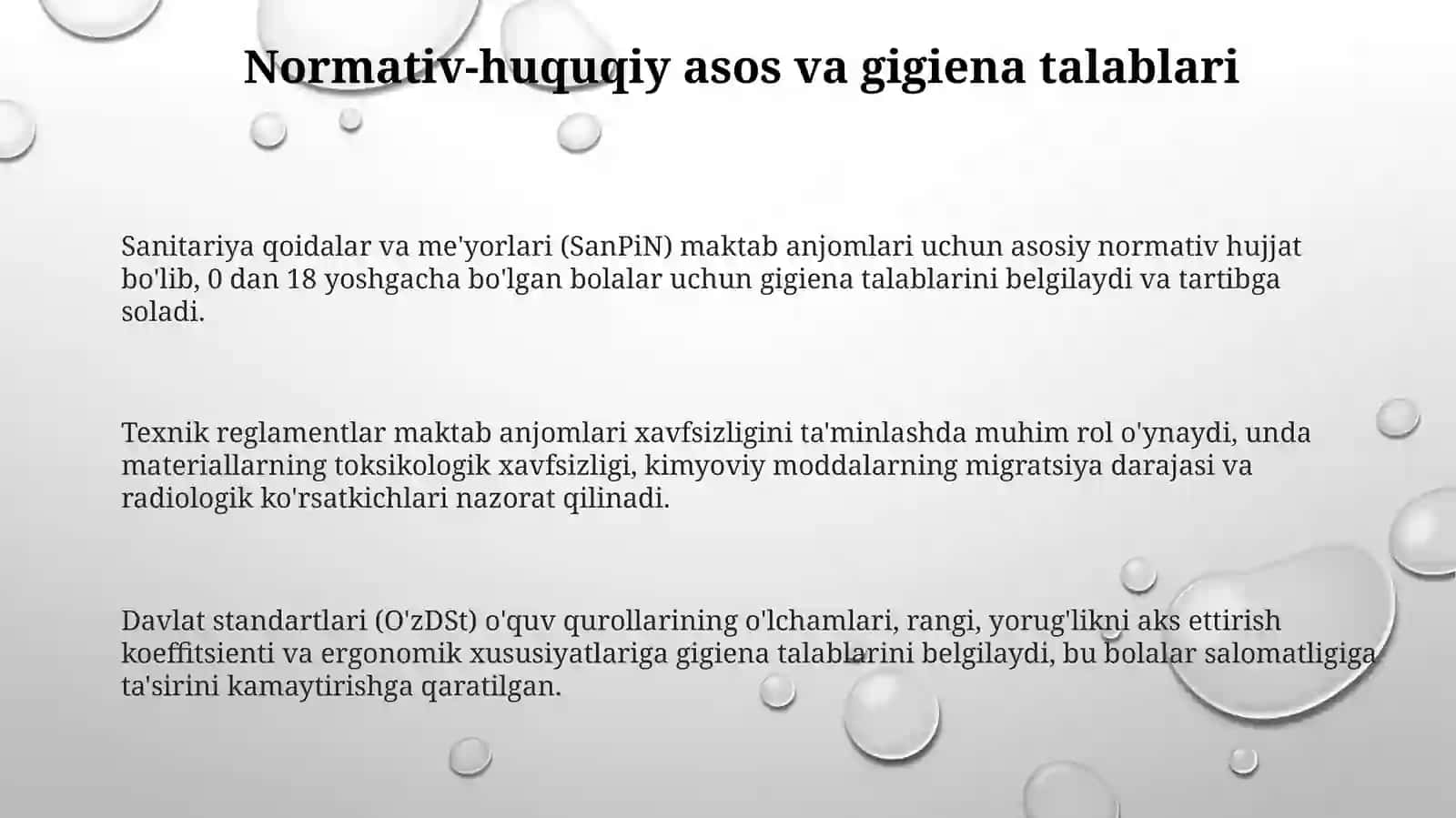 Maktab jihozlarining va o‘quv qurollarining sanitariya va gigienasi 3