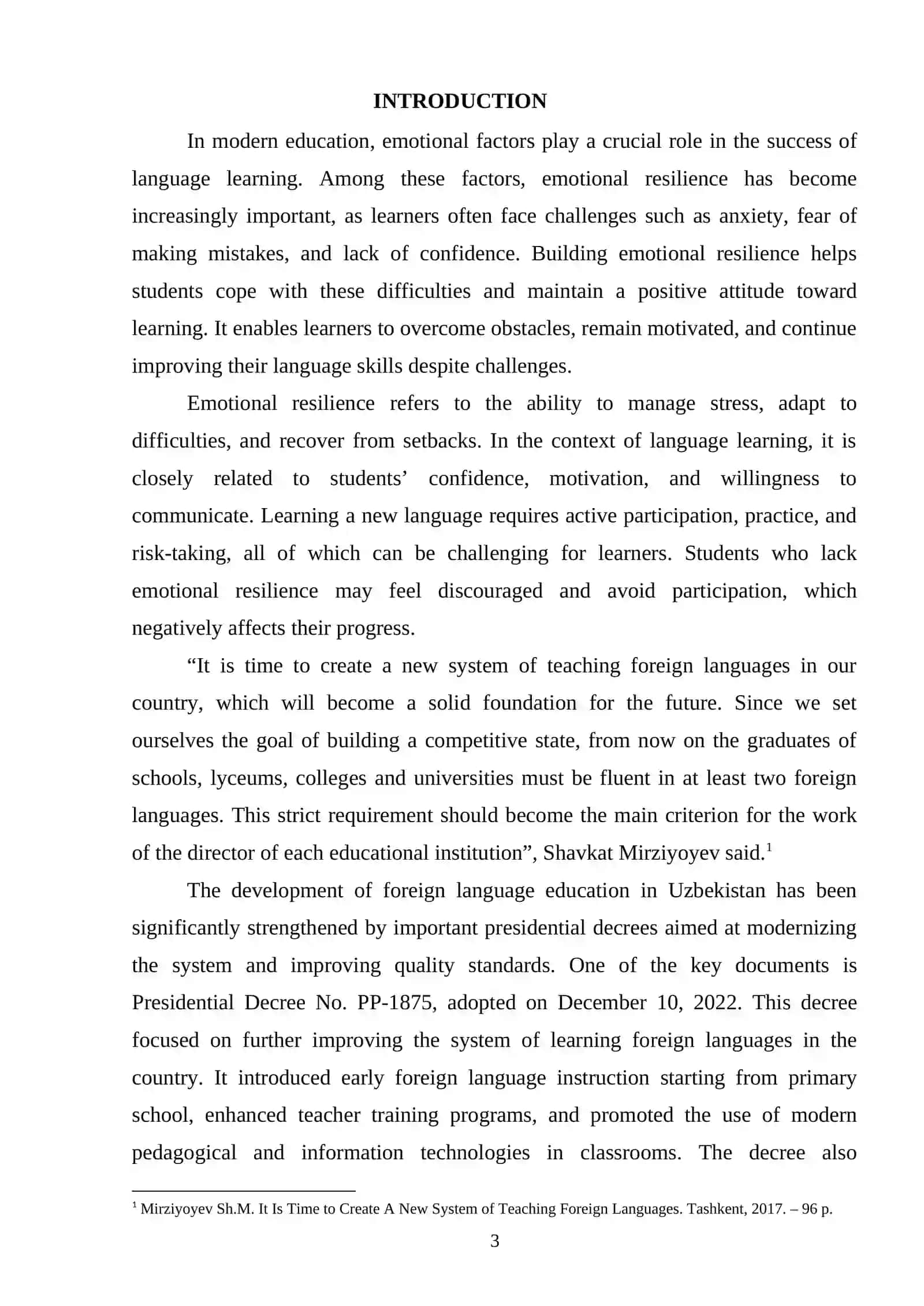Course Paper on Building Emotional Resilience in Language 3