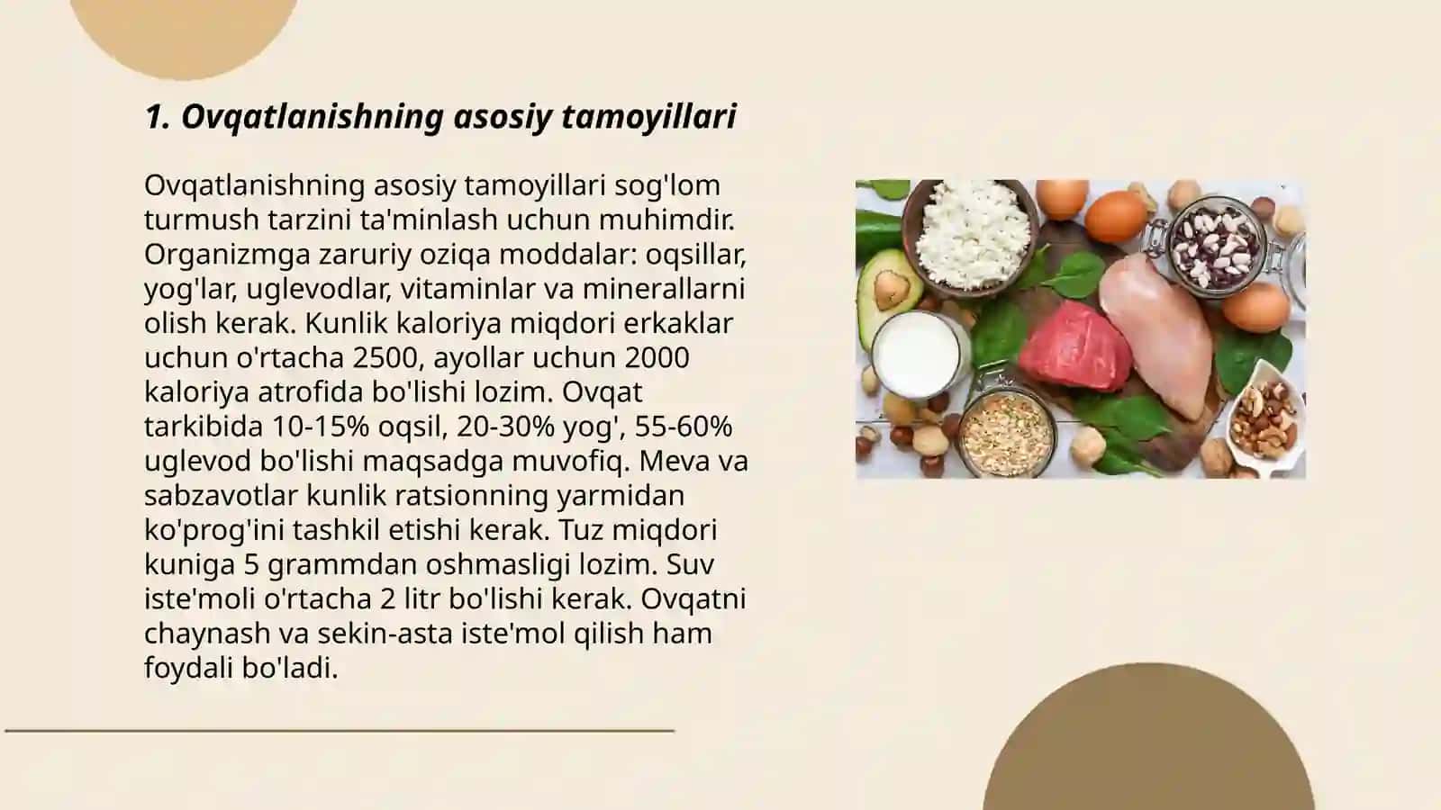 Ovqatlanishning ilmiy asoslari 3