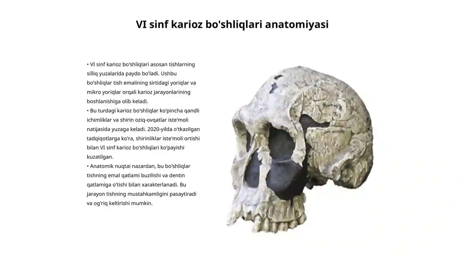 VI sinf karioz bo'shliqlarini charxlash va plombalash 3